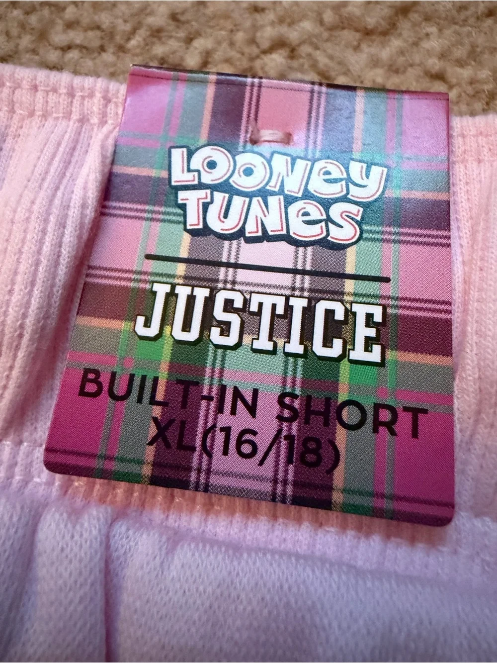 Justice Looney Tunes Lola Bunny Girls XL 16/18 Skirt Built In Shorts NWT